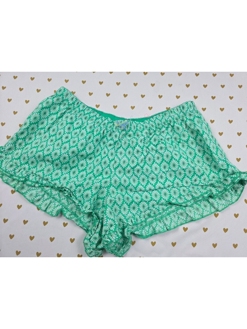 Victorias Secret Green Cotton Medium Sleep Shorts Boxers Pajama Bottoms